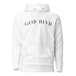 GOD BLVD - Faith Over Fear - White Hoodie - Black Print GOD BLVD - Faith Over Fear - White Hoodie - Black Print