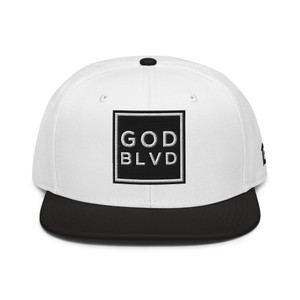 GOD BLVD - OG Logo - White Black Snapback Hat - Black/White Embroidered GOD BLVD - OG Logo - White Black Snapback Hat - Black/White Embroidered
