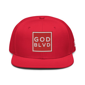 GOD BLVD - OG Logo - Red Snapback Hat - Red/White Embroidered