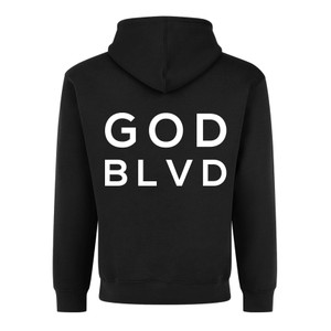 GOD BLVD - Black Heavy Hooded Pullover - OG Logo - Front/Back Print GOD BLVD - Black Heavy Hooded Pullover - OG Logo - Front/Back Print