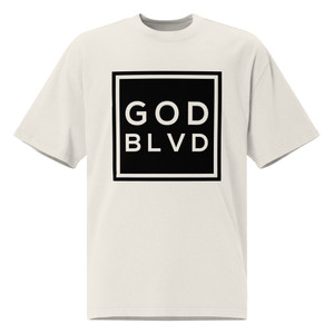 GOD BLVD - Front and Back Print - OG Logo Sign - Oversized Faded Tee - Faded Bone Color GOD BLVD - Front and Back Print - OG Logo Sign - Oversized Faded Tee - Faded Bone Color
