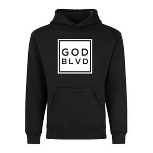 GOD BLVD - Black Heavy Hooded Pullover - OG Logo Sign - Front Print GOD BLVD - Black Heavy Hooded Pullover - OG Logo Sign - Front Print