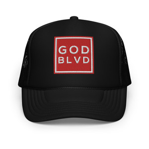 GOD BLVD - OG Logo Square - Black Foam Trucker Hat - Red/White GOD BLVD - OG Logo Square - Black Foam Trucker Hat - Red/White