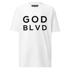 GOD BLVD - OG Logo - White Premium Tee - Black Print GOD BLVD - OG Logo - White Premium Tee - Black Print
