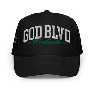 GOD BLVD - Worldwide - Black Foam Trucker Hat - White/Green GOD BLVD - Worldwide - Black Foam Trucker Hat - White/Green