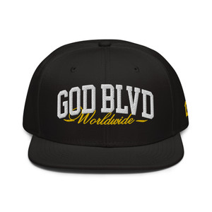 GOD BLVD - Worldwide - Black Snapback Hat - White/Yellow GOD BLVD - Worldwide - Black Snapback Hat - White/Yellow