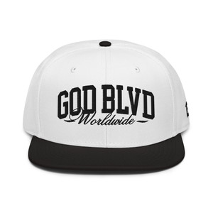 GOD BLVD - Worldwide - White Black Snapback Hat - Black GOD BLVD - Worldwide - White Black Snapback Hat - Black