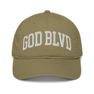 GOD BLVD - Arched - Jungle Organic Dad Hat - White Embroidered GOD BLVD - Arched - Jungle Organic Dad Hat - White Embroidered