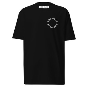 GOD BLVD - Miracircle - Black Premium Tee - Front/Back White Print GOD BLVD - Miracircle - Black Premium Tee - Front/Back White Print
