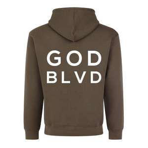 GOD BLVD -Brown Heavy Hooded Pullover - OG Logo/Glory To God Forever - Front/Back Print GOD BLVD -Brown Heavy Hooded Pullover - OG Logo/Glory To God Forever - Front/Back Print