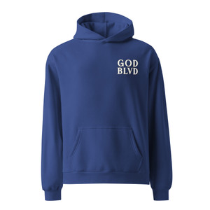 GOD BLVD - Sinner Saved by Grace - Oversized Cobalt Blue Hoodie GOD BLVD - Sinner Saved by Grace - Oversized Cobalt Blue Hoodie