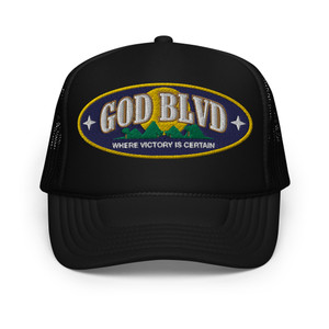 GOD BLVD - OVAL Where Victory is Certain P8 - Black Trucker
