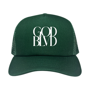 GOD BLVD - Secondary Logo - Spruce Green Classic Foam Trucker (White Print) GOD BLVD - Secondary Logo - Spruce Green Classic Foam Trucker (White Print)