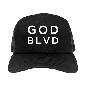 GOD BLVD - OG Logo - Black Classic Foam Trucker (White Print) GOD BLVD - OG Logo - Black Classic Foam Trucker (White Print)
