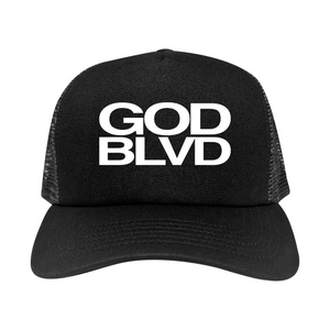 GOD BLVD - LV3 - Black Classic Foam Trucker (White Print) GOD BLVD - LV3 - Black Classic Foam Trucker (White Print)