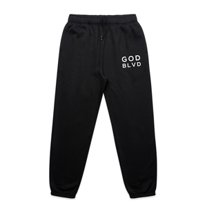 GOD BLVD - OG Logo - Black Track Pants (White Print) GOD BLVD - OG Logo - Black Track Pants (White Print)