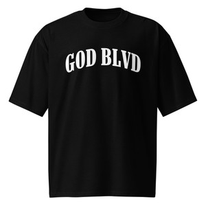 GOD BLVD - Black Oversized Heavyweight Tee - Glory of God (White Print) GOD BLVD - Black Oversized Heavyweight Tee - Glory of God (White Print)