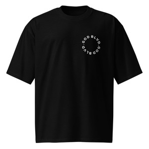 GOD BLVD - Black Oversized Heavyweight Tee - Miracircle (White Print) GOD BLVD - Black Oversized Heavyweight Tee - Miracircle (White Print)