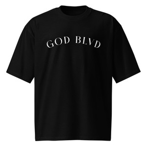 GOD BLVD - Black Oversized Heavyweight Tee - Faith Over Fear (White Print) GOD BLVD - Black Oversized Heavyweight Tee - Faith Over Fear (White Print)