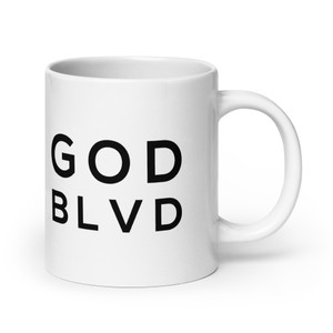 GOD BLVD - Black OG Logo - 20 oz White Glossy Mug GOD BLVD - Black OG Logo - 20 oz White Glossy Mug