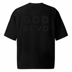 GOD BLVD - Black Oversized Heavyweight Tee - OG Logo - Front Back (Black Print) GOD BLVD - Black Oversized Heavyweight Tee - OG Logo - Front Back (Black Print)