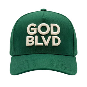 GOD BLVD - OG Logo V2  - Snapback (Green/Cream)