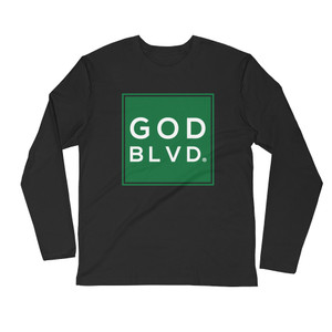 GOD BLVD - Sleeve Tee (Green on Black)