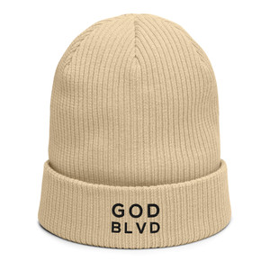 GOD BLVD - Sand Organic Ribbed Beanie (Black) GOD BLVD - Sand Organic Ribbed Beanie (Black)