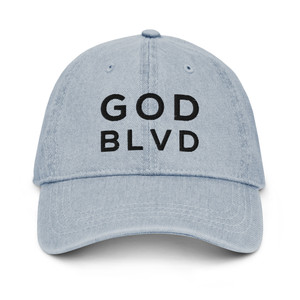 GOD BLVD - Light Blue Denim Cap with Black Stitch GOD BLVD - Light Blue Denim Cap with Black Stitch