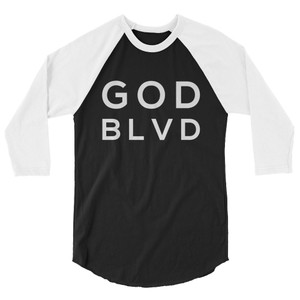 GOD BLVD - Black/White - 3/4 Sleeve Raglan Tee GOD BLVD - Black/White - 3/4 Sleeve Raglan Tee