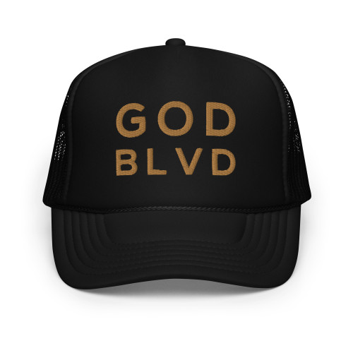 GOD BLVD - Foam Trucker Hat (Black-Gold)