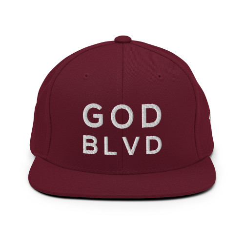 GOD BLVD - Snapback (Maroon/White)