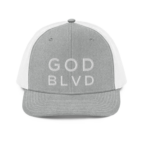 GOD BLVD - Trucker 112 - Heather Gray/White