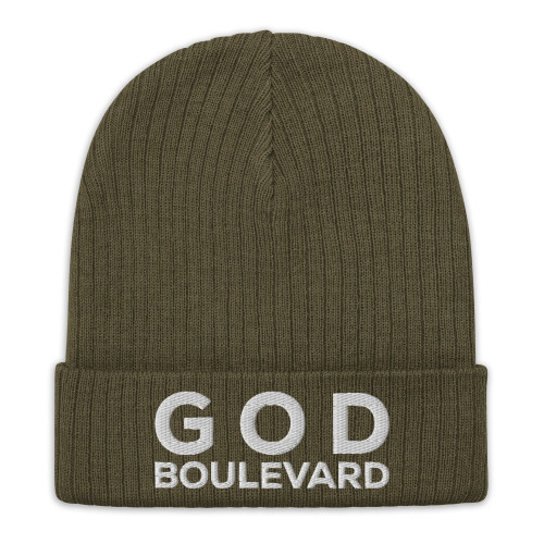 GOD BLVD - God Boulevard - Olive Green Ribbed Knit Beanie