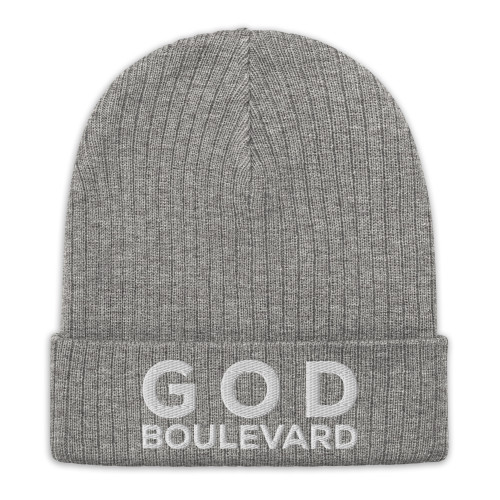 GOD BLVD - God Boulevard - Light Gray Ribbed Knit Beanie
