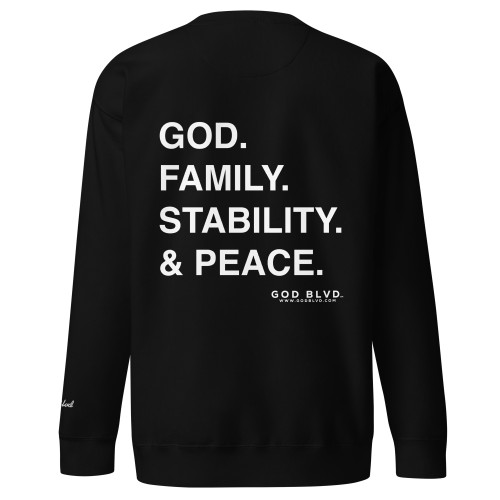 GOD BLVD - GFSP - Black Sweater (Front Embroidery - Back Print)