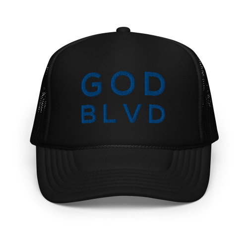 GOD BLVD - Foam Trucker Hat (Black-Royal)