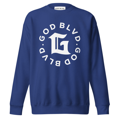 GOD BLVD - The G Circle - Royal Blue Premium Sweatshirt