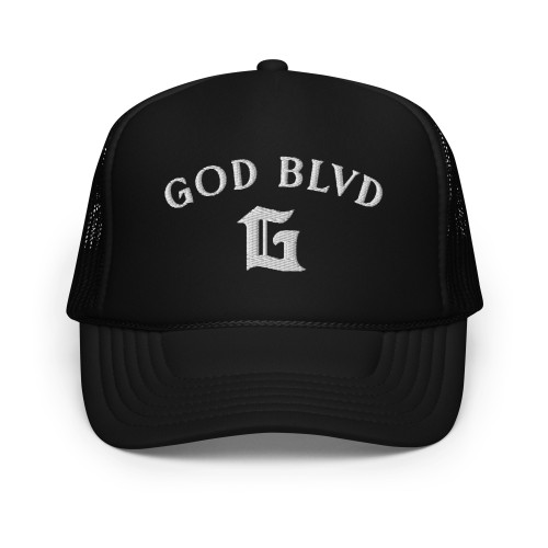 GOD BLVD - Arched G - Black Foam Trucker Hat