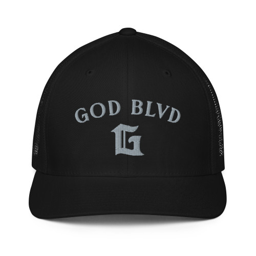 GOD BLVD - Arched G - Black/Grey - Closed-Back Trucker Cap