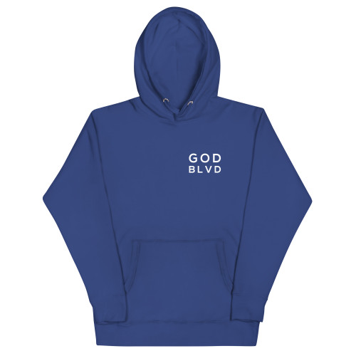 GOD BLVD - OG Logo - Royal Premium Hoodie - Front/Back Print 