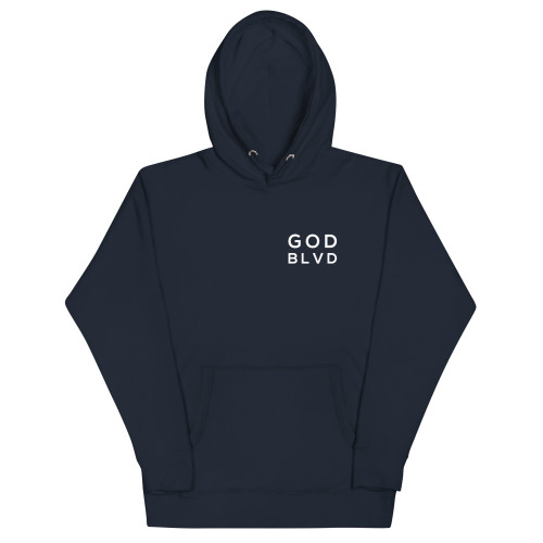 GOD BLVD - OG Logo - Navy Premium Hoodie - Front/Back Print