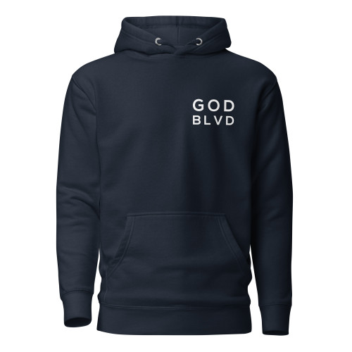 GOD BLVD - OG Logo - Navy Premium Hoodie - Front/Back Print