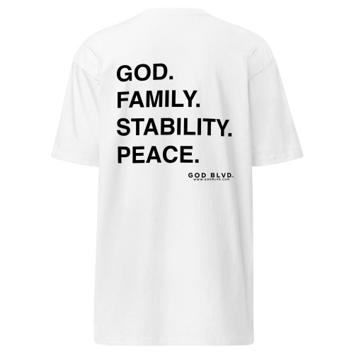 GOD BLVD - GFSP - White Tee (Front - Back Print)