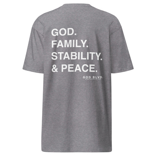 GOD BLVD - GFSP - Carbon Grey Tee (Front Logo Print - Back Print)