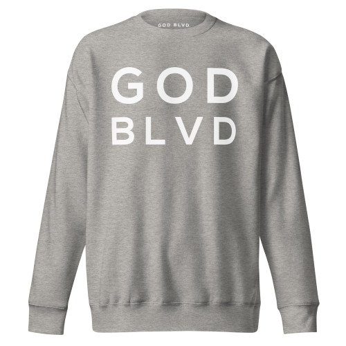 GOD BLVD - Carbon Grey Fleece Pullover (White Logo)