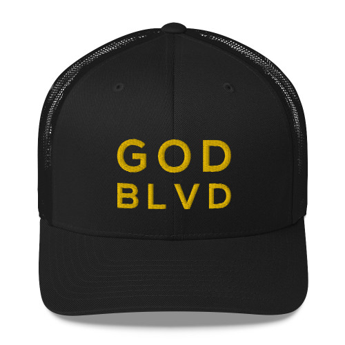 GOD BLVD - Retro Trucker Hats (Yellow Gold)