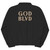 GOD BLVD - Recycled Tracksuit Jacket - White and Old Gold Stitching