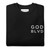 GOD BLVD - Black Crewneck Sweater (White Logo Stitched Left Chest - Left Wrist Stitched)