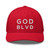 GOD BLVD - Red Retro Trucker Hat (White)